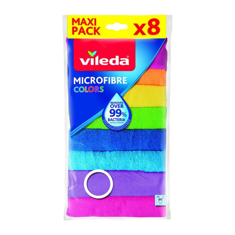 Lot de 8 lavettes microfibre Vileda, dépoussiérantes et dégraissantes – livraison gratuite