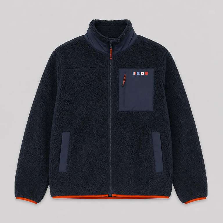 Veste polaire sherpa TBS Adeli bleu foncé, du M au XXL – livraison gratuite
