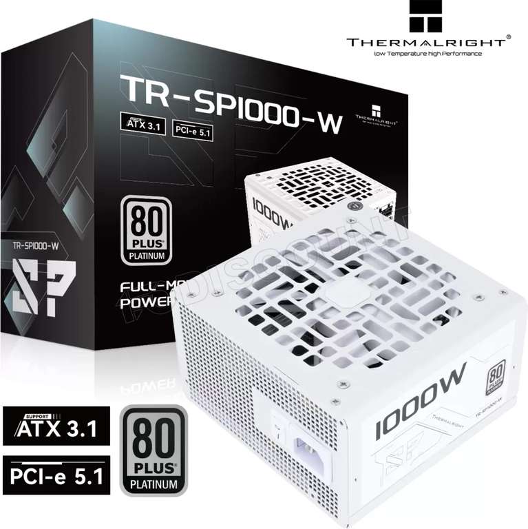 Alimentation PC ATX Thermalright SP 1000 W, 80 PLUS Platinum, modulaire – coloris blanc
