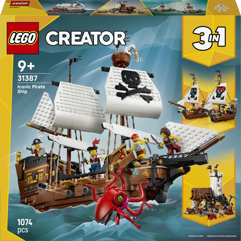 Jouet de construction LEGO Creator 31387 Bateau Pirate Mythique, 1074 pièces – avec coupon