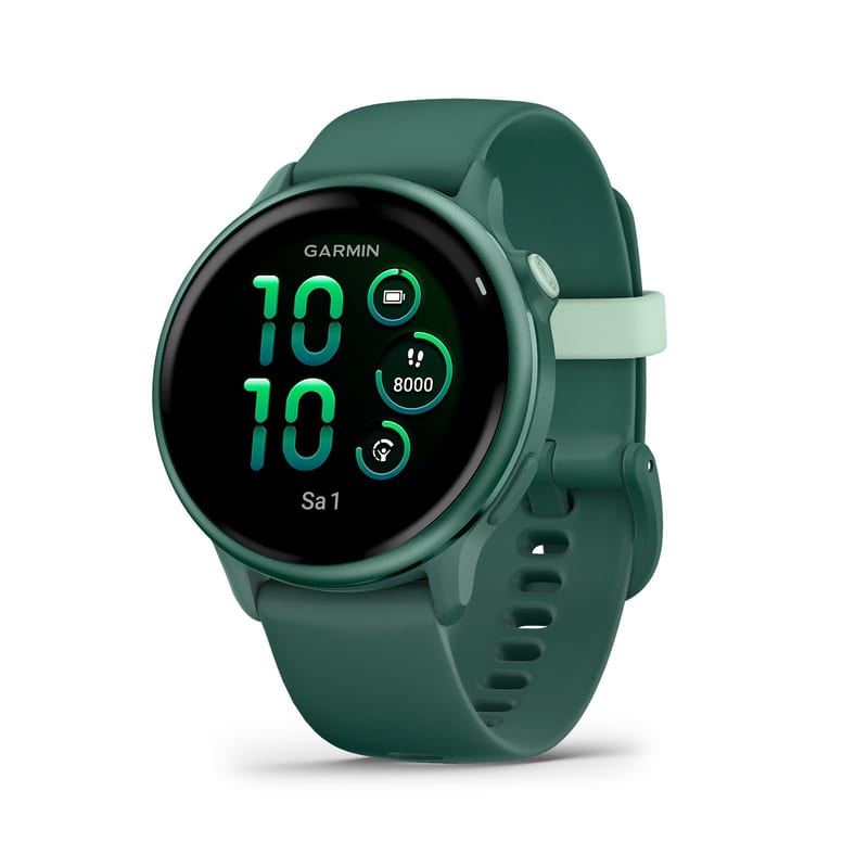 Montre connectée GPS Garmin vívoactive 6 42 mm, écran AMOLED, coloris vert sapin