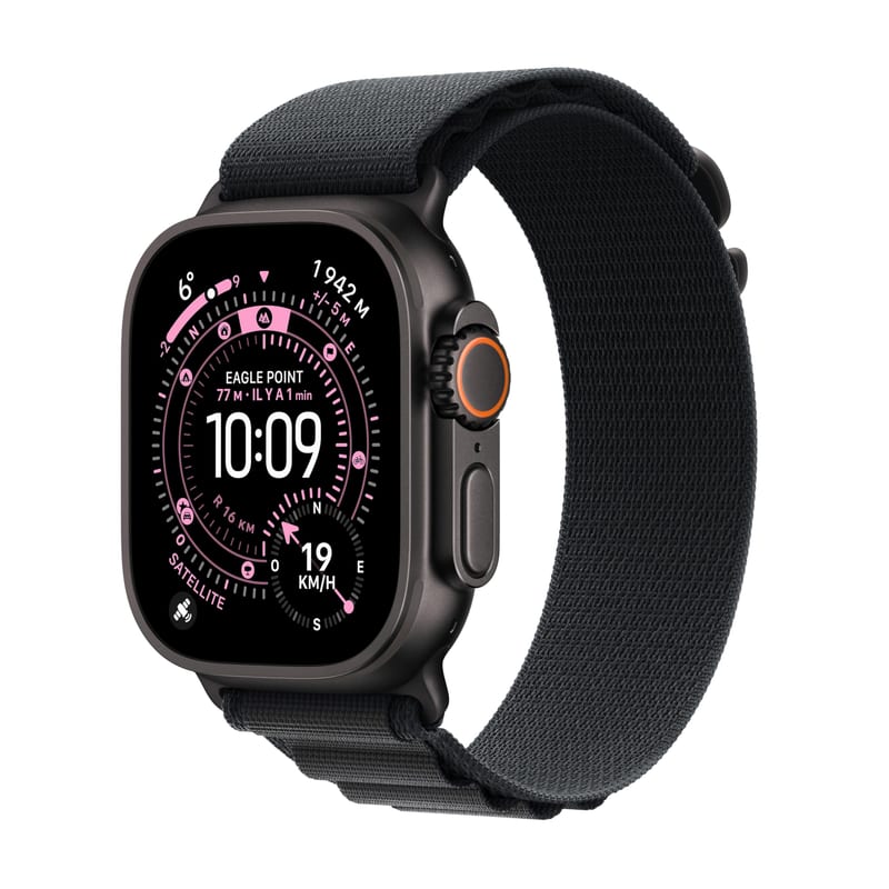Montre connectée Apple Watch Ultra 3 GPS + Cellular 49 mm noire, bracelet Alpine Loop
