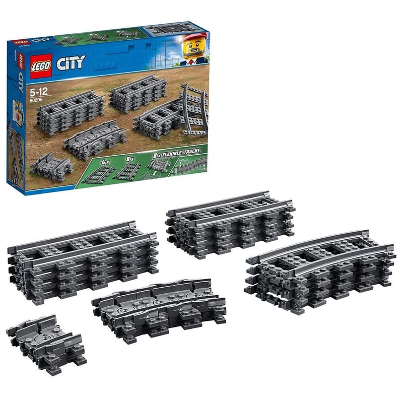 Pack de rails LEGO City 60205, accessoires d'extension pour train – via coupon Amazon