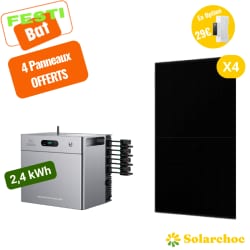 Pack solaire Zendure SolarFlow 2400 Pro 2,4 kWh avec 4 panneaux Longi 425 W