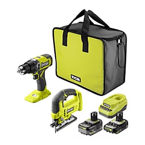 Pack Ryobi 18V ONE+ : perceuse-visseuse à percussion RPD18-0 et scie sauteuse RJS18-0
