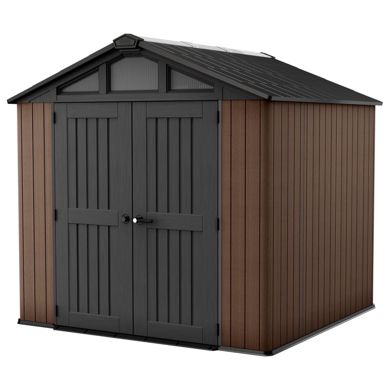 Abri de jardin Keter Stronghold 8x8 en résine, 6 m² – coloris marron, livraison gratuite