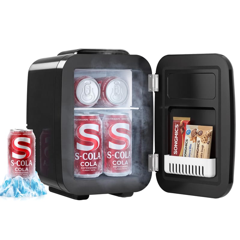 Mini réfrigérateur portable SONGMICS 4 L noir, 20,5 x 28 x 29,5 cm – livraison gratuite