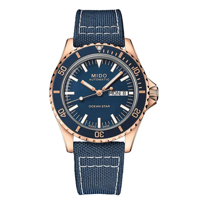 Montre automatique Mido Ocean Star Tribute bleue, mouvement Powermatic 80