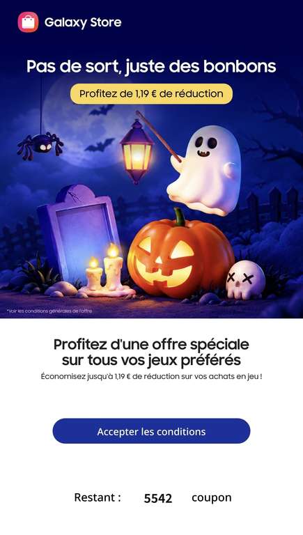 Coupon Samsung Galaxy Store de 1,19 € pour un achat intégré dans un jeu – réservé aux utilisateurs Galaxy